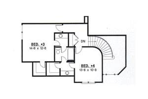 Floor Plan - Upper Floor for Traditional House Plan #67-305 - 4 bed, 3 bath