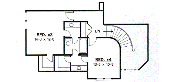Traditional Floor Plan - Upper Floor Plan #67-305