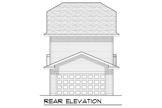 Exterior - Rear Elevation for Craftsman House Plan #70-964 - 2 bed, 2.5 bath