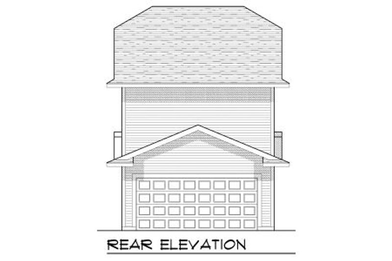House Design - Exterior - Rear Elevation for Craftsman House Plan #70-964 - 2 bed, 2.5 bath