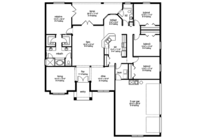 Floor Plan - Main Floor for European House Plan #1058-133 - 4 bed, 2 bath