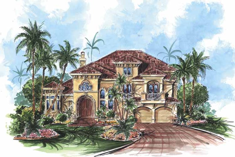 Dream House Plan - Exterior - Front Elevation 3 for Mediterranean House Plan #1017-59 - 4 bed, 4 bath
