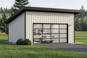 House Blueprint - Exterior - Front Elevation for Contemporary House Plan #1064-463, 0 bath