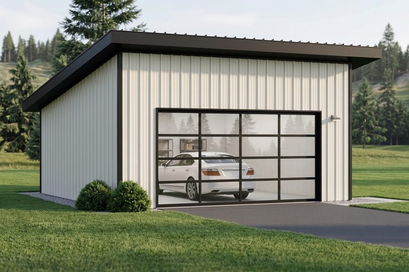 House Blueprint - Exterior - Front Elevation 2 for Contemporary House Plan #1064-463, 0 bath