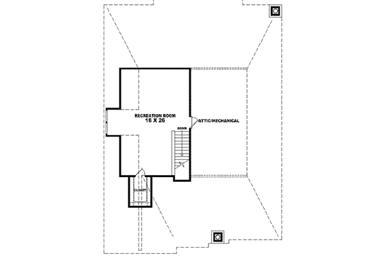 Floor Plan - Upper Floor for Traditional House Plan #81-445 - 3 bed, 2 bath