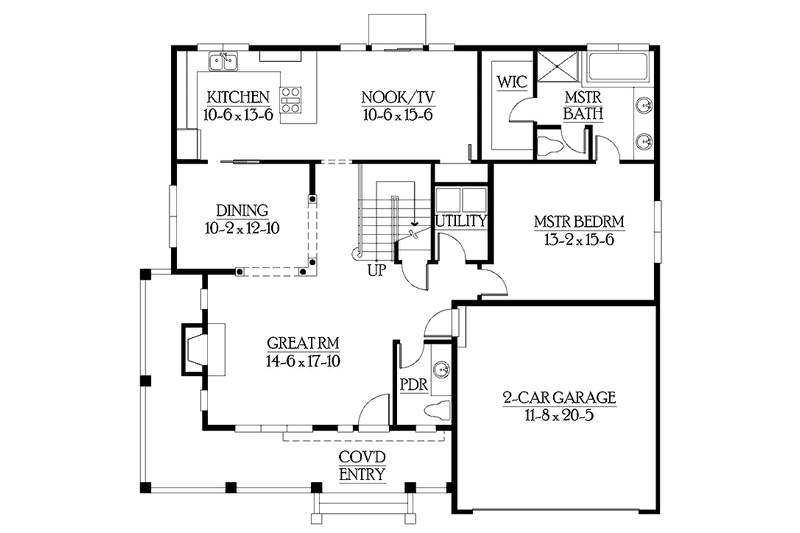 Dream House Plan - Floor Plan - Main Floor for Craftsman House Plan #132-267 - 3 bed, 2.5 bath