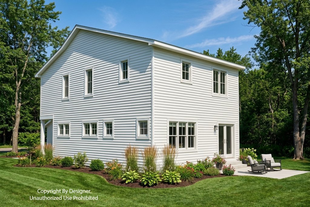 Exterior - Rear Elevation 2 for Farmhouse House Plan #51-1514 - 3 bed, 2.5 bath