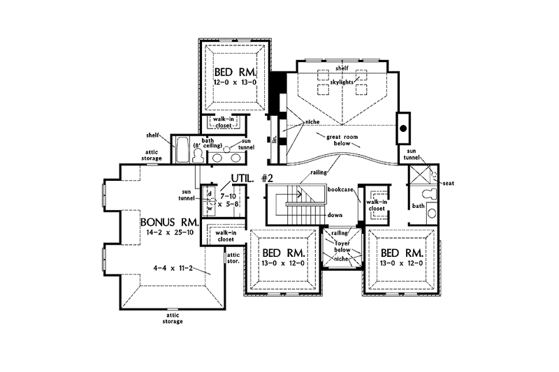 Home Plan - Floor Plan - Upper Floor for Country House Plan #929-850 - 4 bed, 3.5 bath