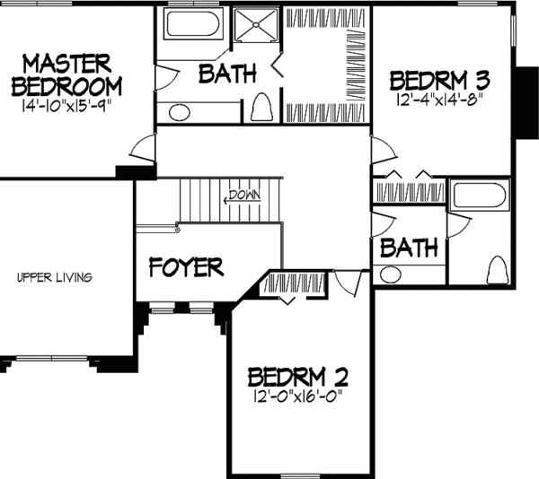 Home Plan - Country Floor Plan - Upper Floor Plan #320-1446