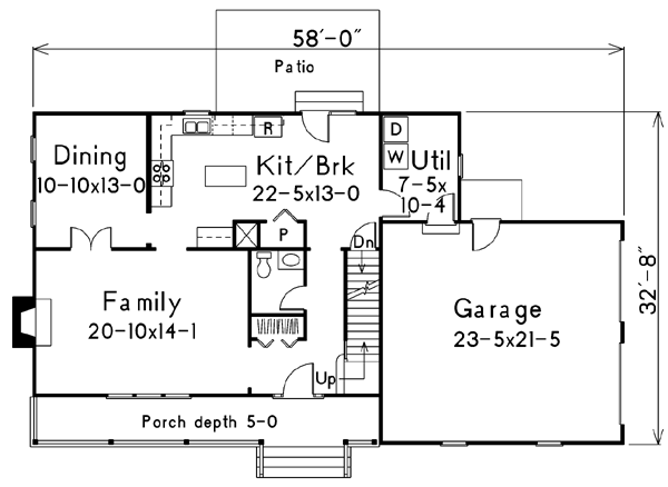 Home Plan - Country Floor Plan - Main Floor Plan #57-109