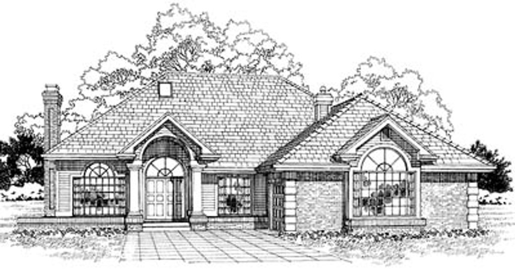 Exterior - Front Elevation 2 for European House Plan #47-274 - 3 bed, 2.5 bath