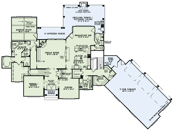 Home Plan - European Floor Plan - Main Floor Plan #17-3328