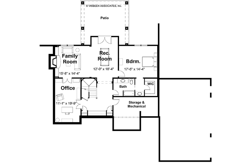 Home Plan - Floor Plan - Lower Floor for Craftsman House Plan #928-94 - 4 bed, 3.5 bath