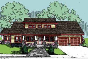 Country Exterior - Front Elevation Plan #60-832