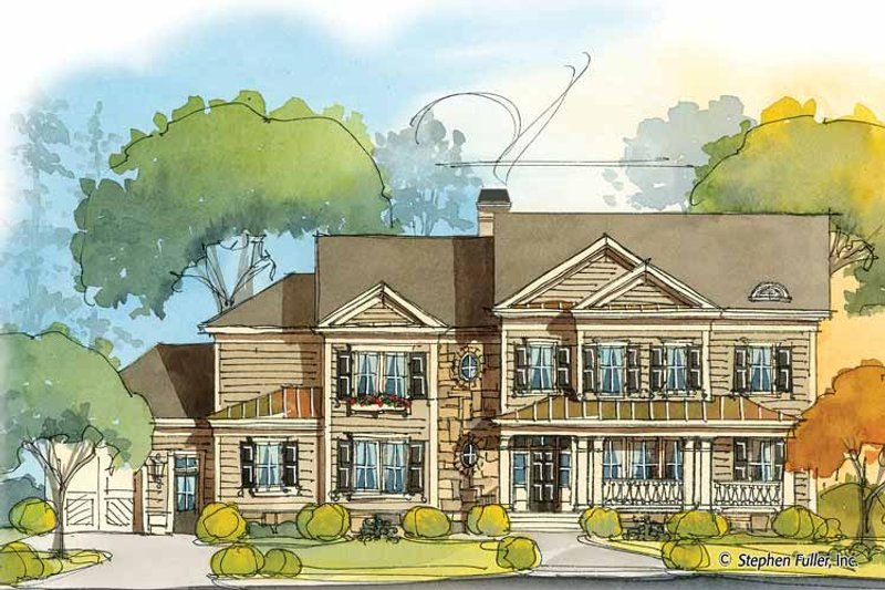 Home Plan - Exterior - Front Elevation 3 for Country House Plan #429-413 - 4 bed, 3.5 bath