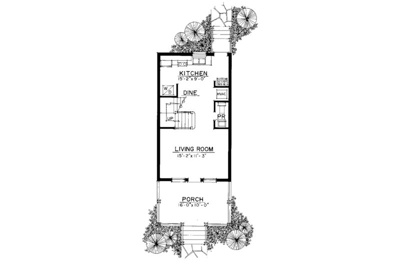 House Plan Design - Floor Plan - Main Floor for Victorian House Plan #1016-50 - 2 bed, 1.5 bath