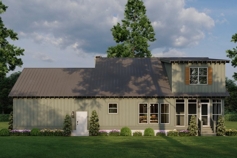 House Blueprint - Exterior - Rear Elevation for Country House Plan #17-3450 - 3 bed, 2 bath