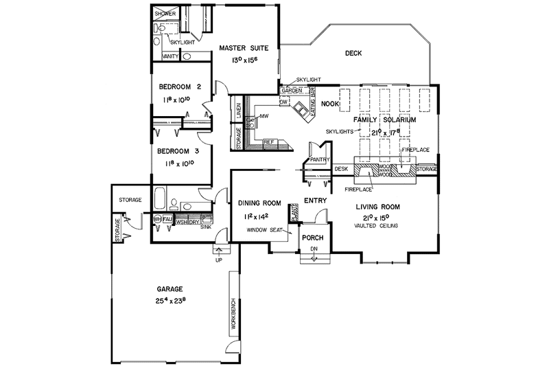 Architectural House Design - Floor Plan - Main Floor for Country House Plan #60-975 - 3 bed, 2 bath