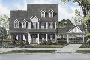 Colonial Exterior - Front Elevation Plan #17-2874