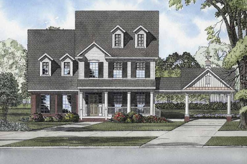 House Plan Design - Colonial Exterior - Front Elevation Plan #17-2874