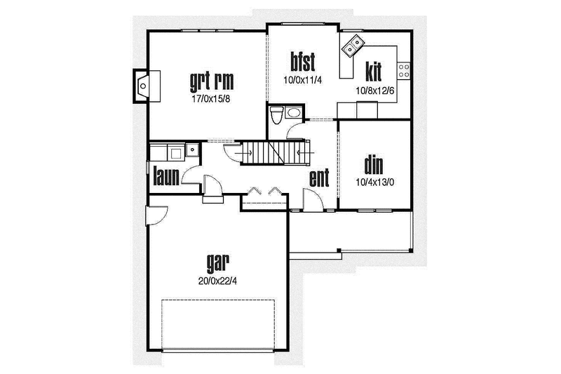 Dream House Plan - Floor Plan - Main Floor for Traditional House Plan #435-10 - 4 bed, 2.5 bath