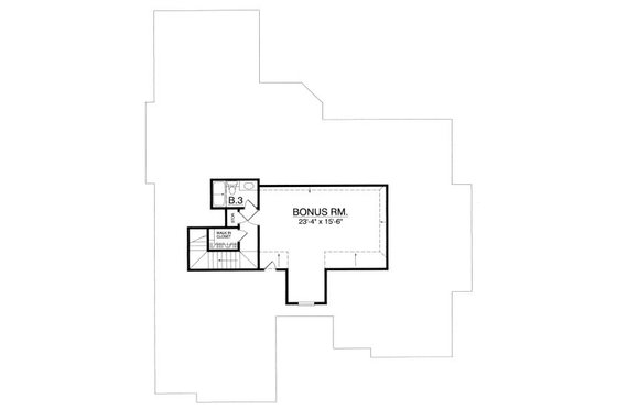 Floor Plan - Upper Floor for European House Plan #40-394 - 4 bed, 2 bath