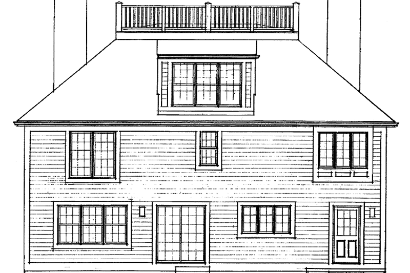 House Blueprint - Exterior - Rear Elevation for Classical House Plan #72-983 - 4 bed, 3.5 bath