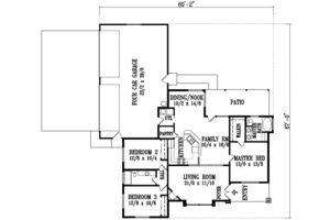 Floor Plan - Main Floor for Traditional House Plan #1-1294 - 3 bed, 2 bath