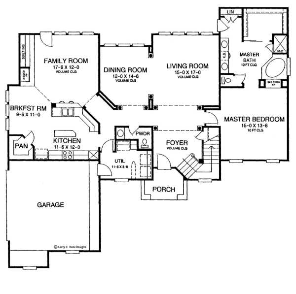 House Plan Design - Traditional Floor Plan - Main Floor Plan #952-18