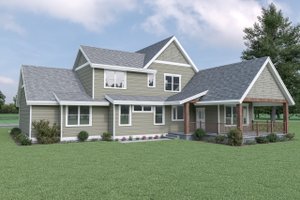 Exterior - Rear Elevation for Craftsman House Plan #1070-148 - 4 bed, 2.5 bath