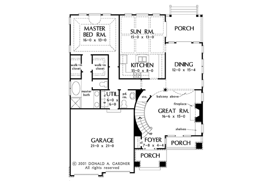 Floor Plan - Main Floor for Country House Plan #929-651 - 3 bed, 2.5 bath