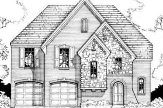 Exterior - Front Elevation for European House Plan #141-105 - 3 bed, 2.5 bath