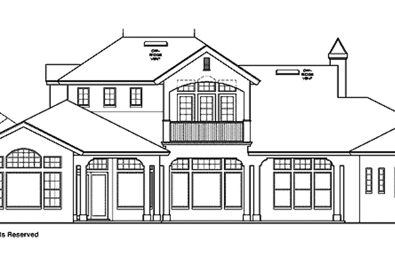 Home Plan - Exterior - Rear Elevation for European House Plan #1019-6 - 5 bed, 5 bath