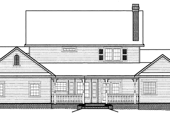 Exterior - Rear Elevation for Victorian House Plan #11-255 - 3 bed, 2.5 bath