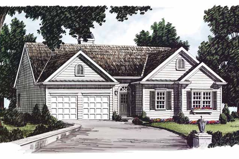 House Blueprint - Colonial Exterior - Front Elevation Plan #927-636