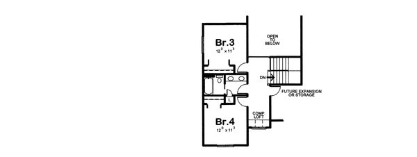 Home Plan - Traditional Floor Plan - Upper Floor Plan #20-2083
