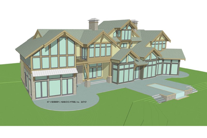 Architectural House Design - Exterior - Rear Elevation 3 for Craftsman House Plan #928-247 - 4 bed, 6 bath