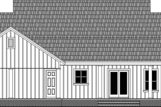Exterior - Rear Elevation for Farmhouse House Plan #21-494 - 3 bed, 2 bath