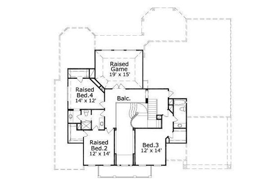 Floor Plan - Upper Floor for Colonial House Plan #411-709 - 4 bed, 3.5 bath