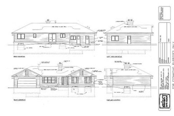 Exterior - Rear Elevation for Ranch House Plan #47-207 - 3 bed, 2 bath