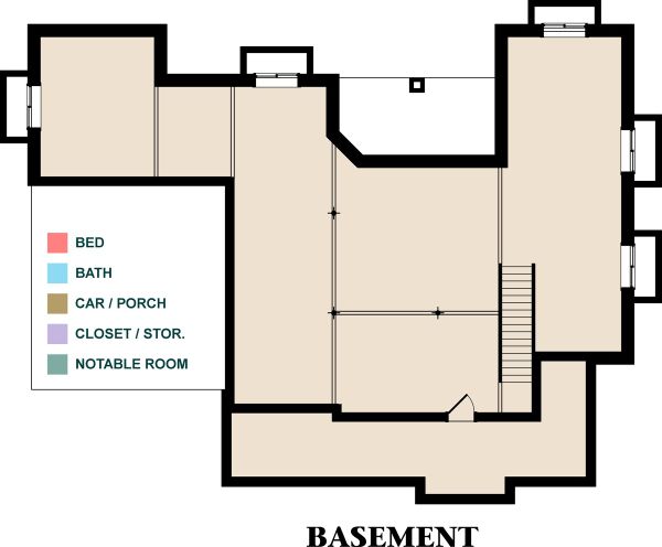 Home Plan - Country Floor Plan - Lower Floor Plan #63-432