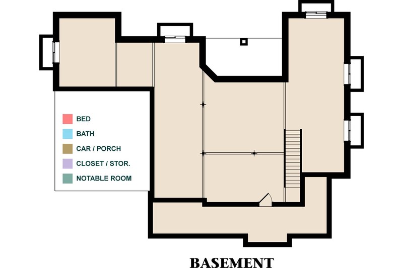 Home Plan - Floor Plan - Lower Floor for Country House Plan #63-432 - 4 bed, 3 bath