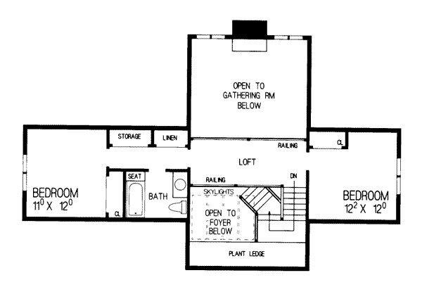 Modern Floor Plan - Upper Floor Plan #72-140