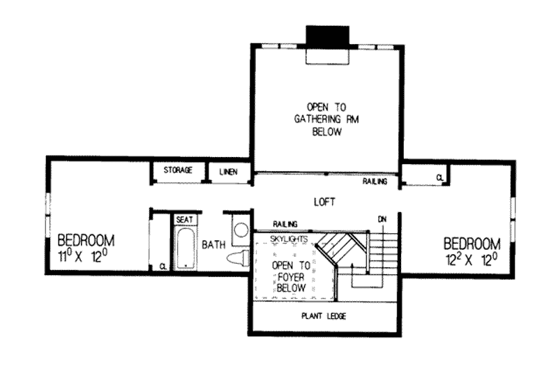 Home Plan - Floor Plan - Upper Floor for Modern House Plan #72-140 - 3 bed, 2.5 bath