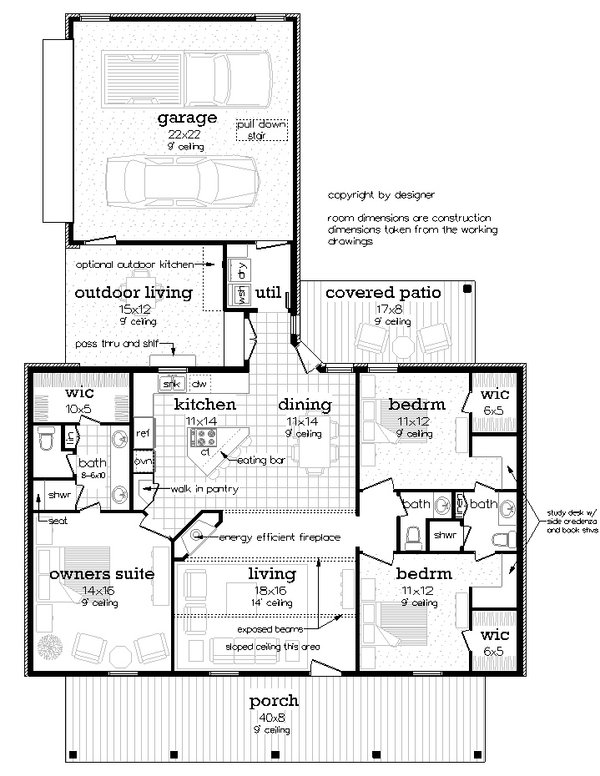 Farmhouse Floor Plan - Main Floor Plan #45-633