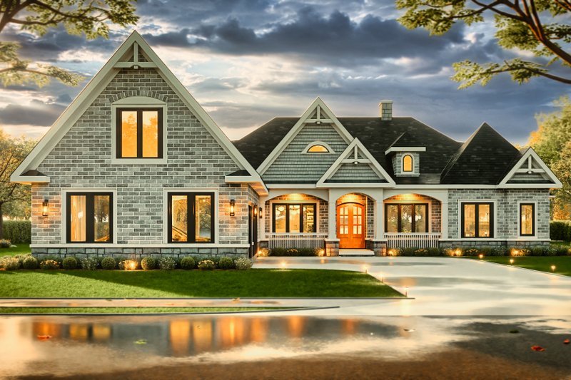 Dream House Plan - Exterior - Front Elevation 5 for Ranch House Plan #119-431 - 3 bed, 3 bath