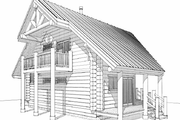 Log Style House Plan - 1 Beds 2 Baths 939 Sq/Ft Plan #451-9 