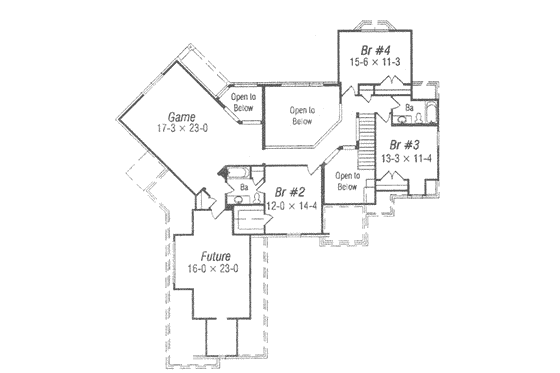 Floor Plan - Upper Floor for Traditional House Plan #329-136 - 4 bed, 3.5 bath