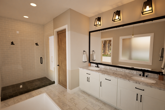 Interior - Master Bathroom 1 for Barndominium House Plan #1116-16 - 4 bed, 3 bath