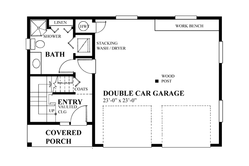Dream House Plan - Floor Plan - Main Floor for Traditional House Plan #118-130, 1 bath